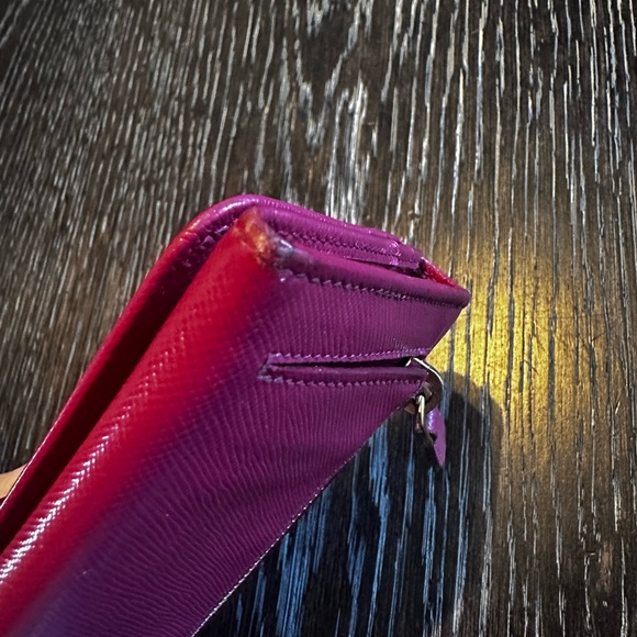 Prada Saffiano Leather Wallet in Peonia Raspberry - Picture 12 of 13